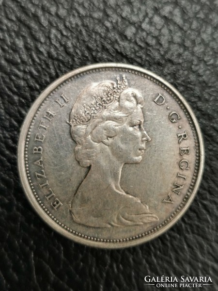 1967-es canadai 50 centes ezüst.