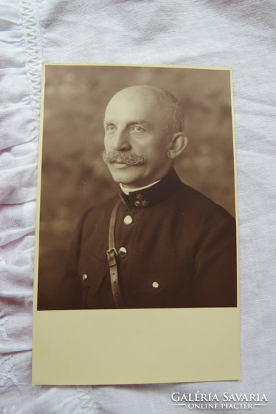 Old military (?) photo sheet, older man in uniform circa 1910-30s