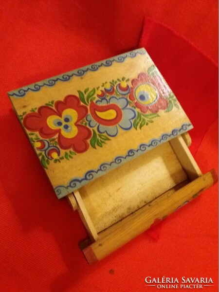 Old cccp Russian burnt, engraved painted book-shaped wooden gift box with drawers as shown in pictures 18 x 28 x 7 cm