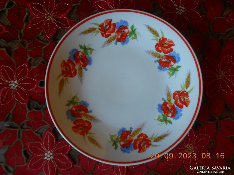 Zsolnay wall plate, poppy, cornflower