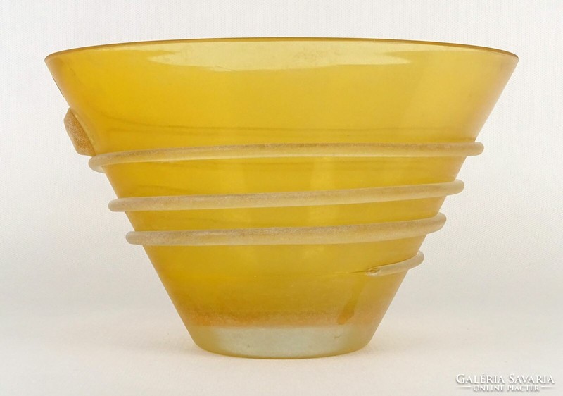 1O250 marked artistic blown glass table center serving bowl 13 x 21 cm