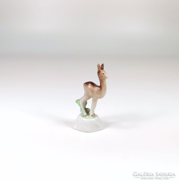 Herend, brown deer, hand-painted miniature porcelain figure, flawless! (J007)