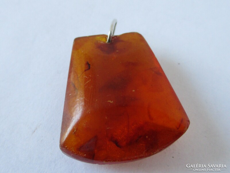 Special antique silver and amber pendant