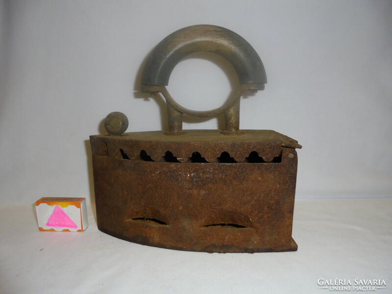 Antique Cast Iron Charcoal Iron - Larger Size