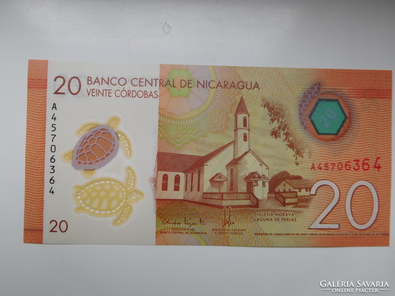 Nicaragua 20 cordoba 2015 UNC Polimer