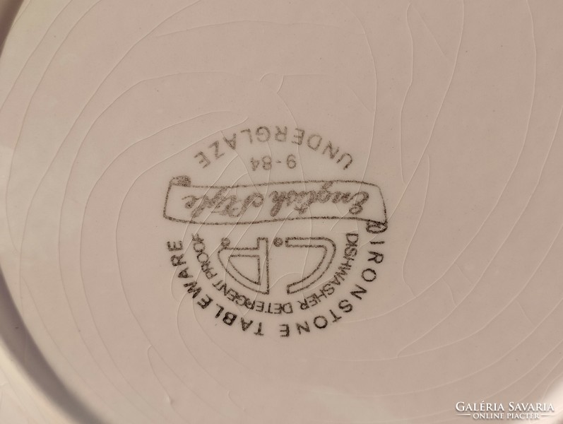 Ironstone, antique English porcelain large flat serving bowl