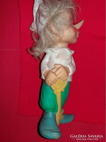 Régi CCCP orosz Pinokkió BURATTINO hajas gumi játék figura baba ARANY KULCSOCSKA  26cm képek szerint