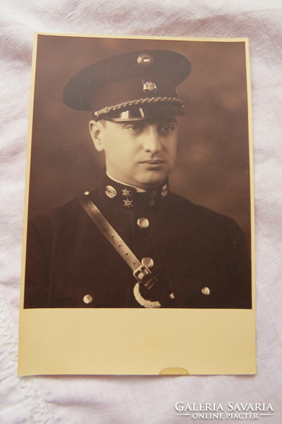 Old military (?) photo sheet, man in uniform, circa 1930s