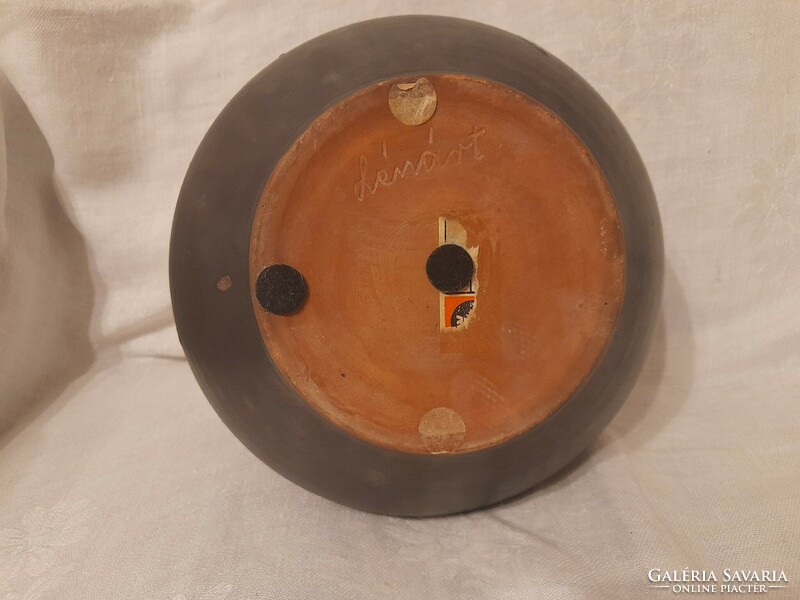 Drip-glazed, linard ceramic bowl