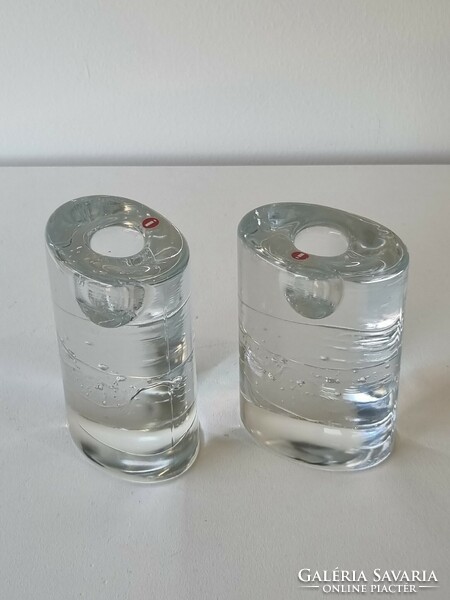 Iittala arktia solid glass design candle holder -timo sarpaneva marked finnish vintage items