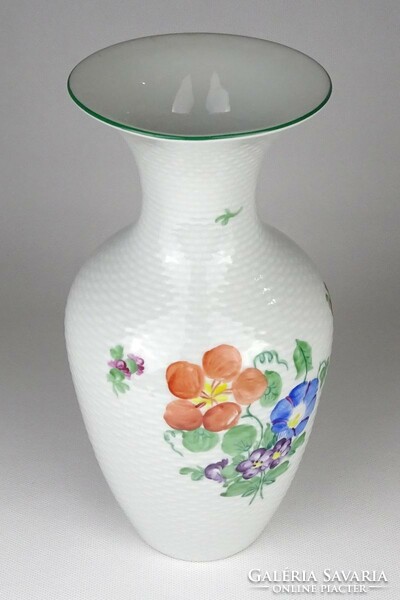 1O353 Virágmintás nagyméretű Herendi Tertia porcelán váza 25.5 cm