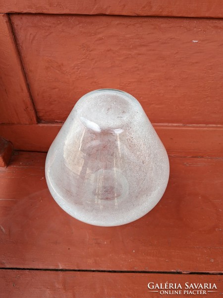 Retro white rarer shape sphere vase cracked beautiful veil glass veil karcagi berek bath glass