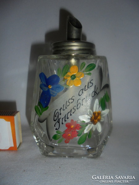 Hand-painted floral sugar sprinkler, sugar holder