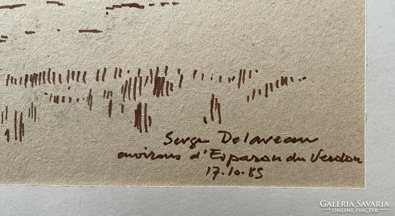 Serge Deleveau: environs d'espason du verdon - ink drawing