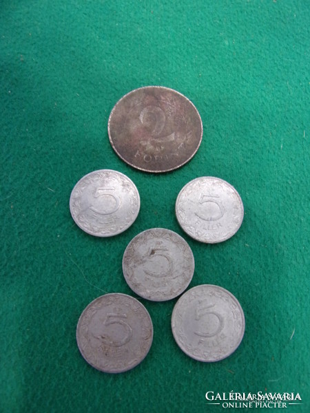 2 forints from 1950 and 5 5-filers from 57-61