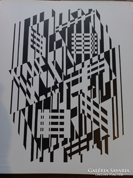 Original heliogravure by Vasarely, title: afa (1955), published in linear album 73.