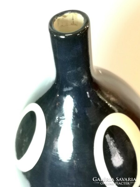 Pöttyös Mid century design kerámia váza 47cm - 5394