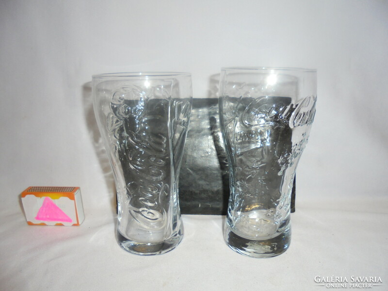 Two retro Christmas and New Year Coca-Cola glasses - sold together