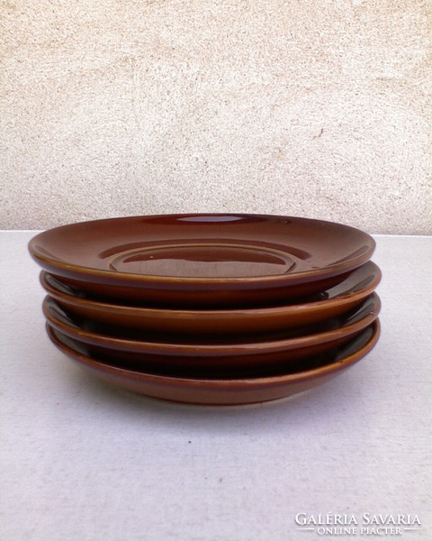 Brown ceramic cup saucer 4 pcs