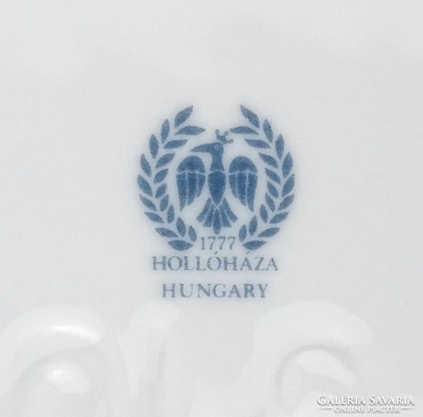 1O377 Paradicsommadaras Hollóházi porcelán tálka 14.3 x 12.3 cm