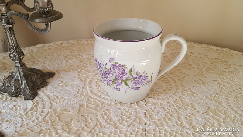 A beautiful old, forget-me-not porcelain cup, cobweb