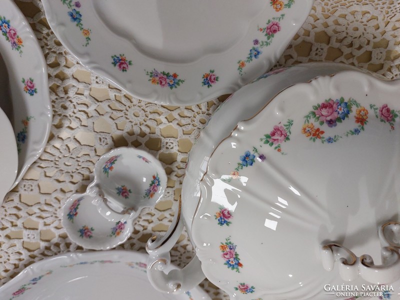 Zsolnay beautiful, rare porcelain tableware with small flowers