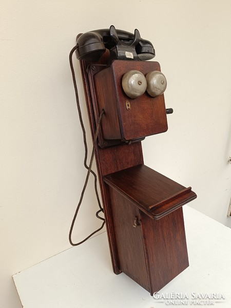 Antique telephone 1930-1946 large wall mounted rare device starožitný telefón 222 7704