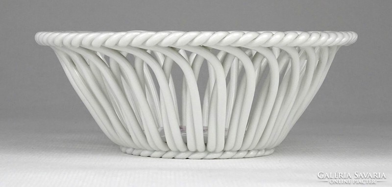 1O369 Lila Apponyi mintás Herendi porcelán fonott kosár 12 cm