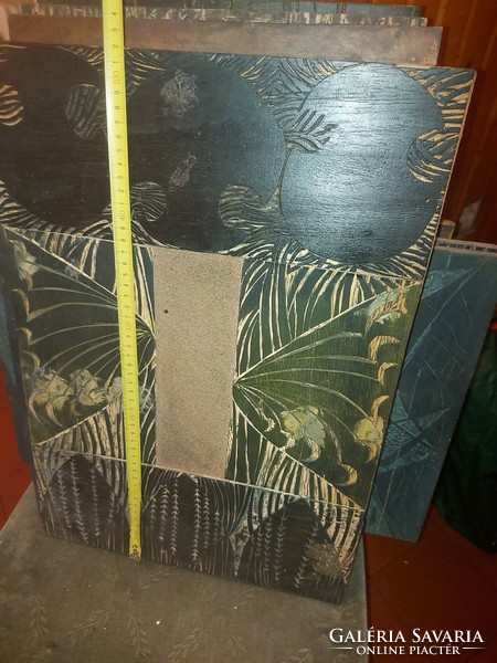 Diskay lenke (1924-1980), wooden block, size 52 x 36 cm