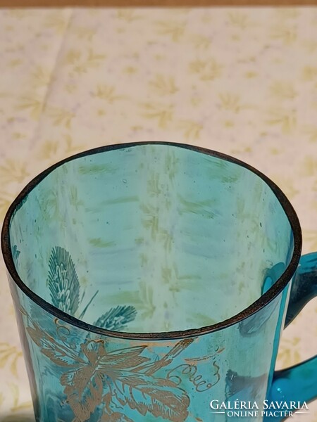 Old, hand-painted glass cup