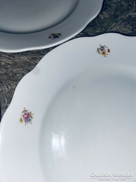 Zsolnay pajzspecsétes 3 db lapos tányér ~24 cm virág minta