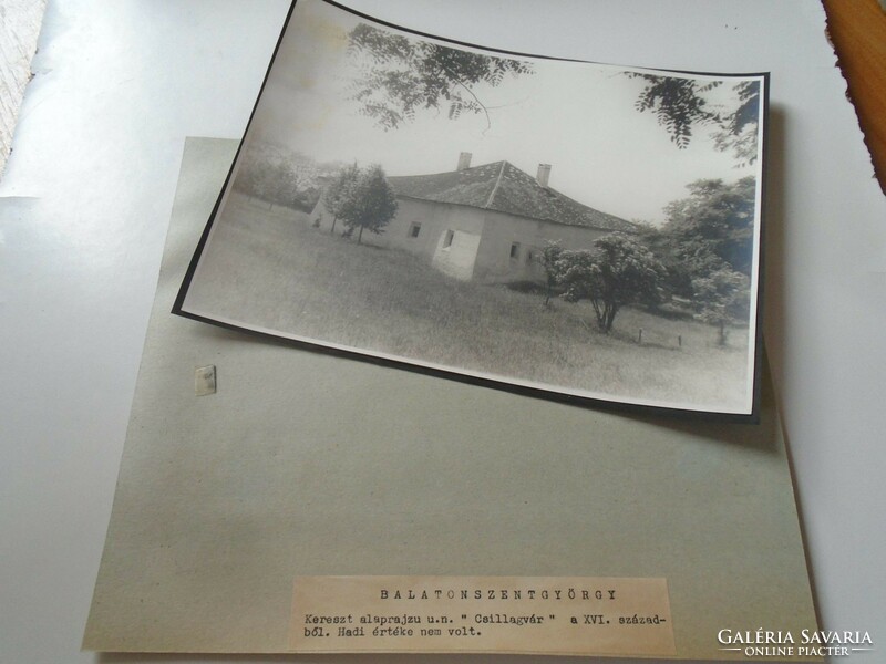 D198405 Balatonszentgyörgy, Star Castle, old large-scale photo from the 1940s-50s mounted on cardboard