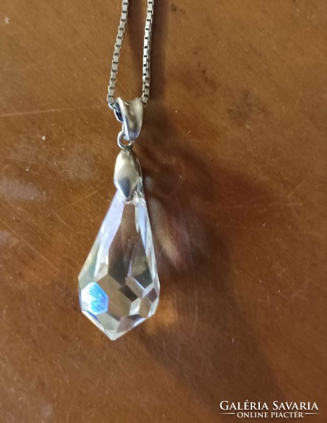 Crystal silver pendant