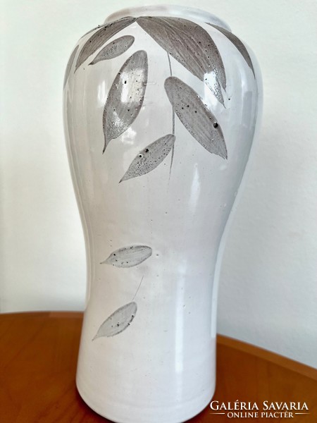 Jelzett Lignifer kerámia váza és tálka, retro iparművészeti szett