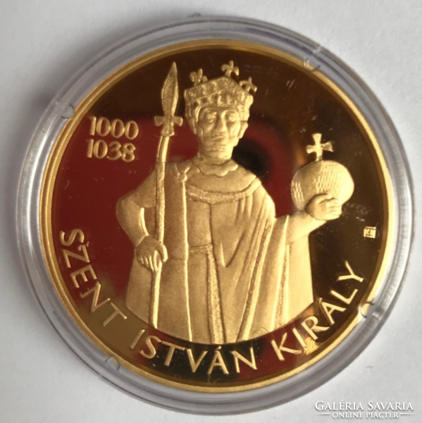 2021. Annual King István gold commemorative coin 500,000 HUF was not removed from the intact capsule