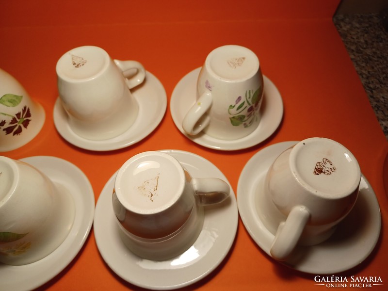 Ritka Gránit kávés/ teás készlet virág mintás