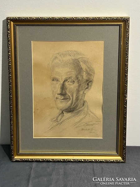Béla Emanuel (1879-1976) male portrait ii., 1949 /Graphite paper/ (invoice provided)