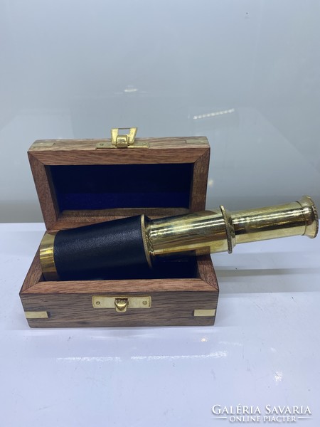 Wood-copper small telescope in a disbox