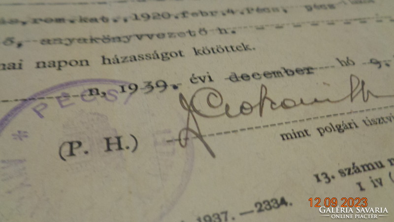 Marriage certificate 1939