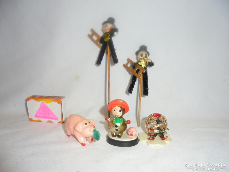 New Year's and New Year's Eve lucky figures - pig, chimney sweep, ..Retro tobacconist - together