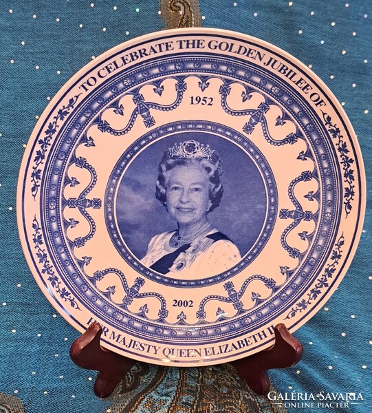 II. Erzsébet királynő porcelán dísztányér (L4156)