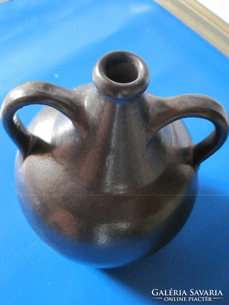 Austrian metal glazed ceramic pitcher! 4-