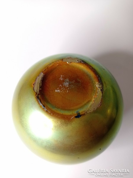 Nagyon ritka, korai Zsolnay eozin modern gömb váza.