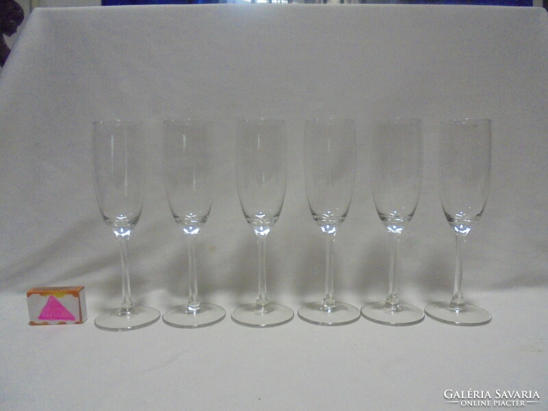 Six stemmed wine glasses - together