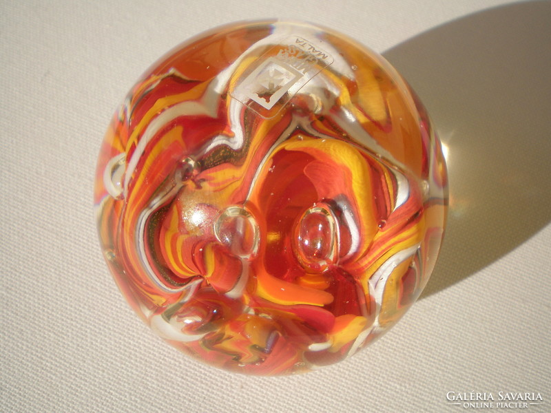 Mdina craftsman wonderful glass paperweight, Malta, new