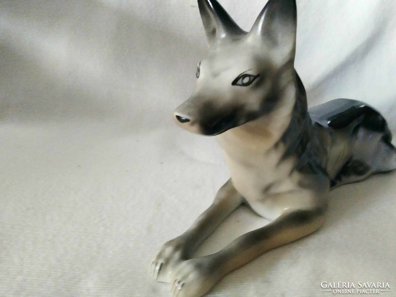 Román porcelán, német juhász kutya, Portelanul Alba Iulia, 22  cm hosszú