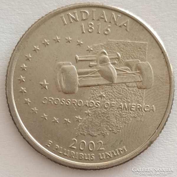 2002  Indiana emlék USA negyed dollár " Szövetségi Államok" sorozat (483)