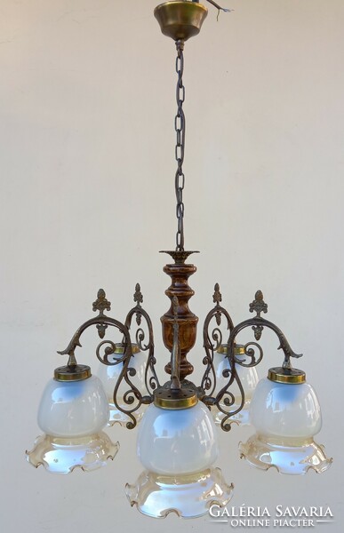 Decorative copper chandelier with 5 holes
