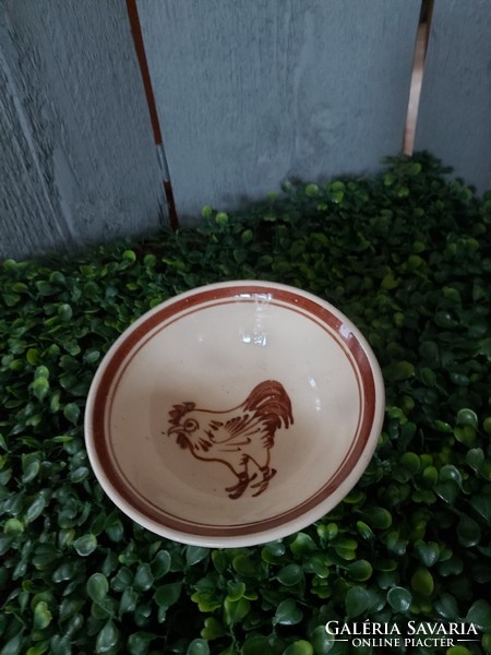Rooster small ceramic bowl, plate diameter 13 cm, height 5 cm