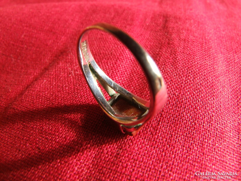 Art-deco silver ring with jasper (180106)